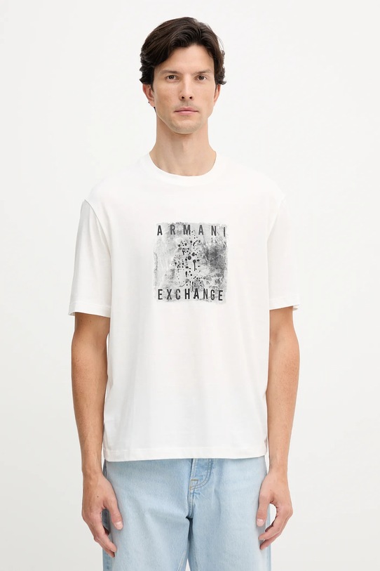 Armani Exchange t-shirt bawełniany nadruk biały XM001448.AF10358