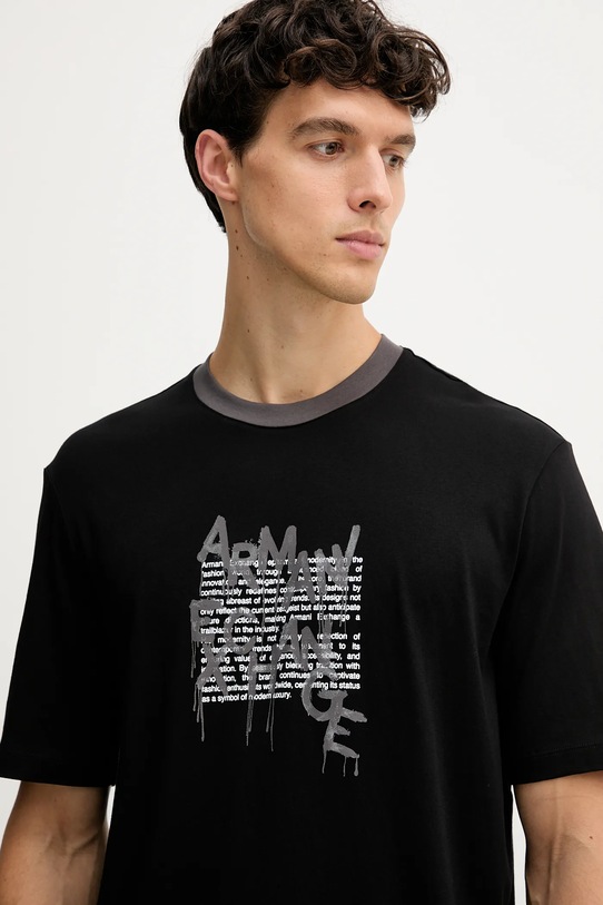 Armani Exchange t-shirt bawełniany czarny XM001450.AF10358
