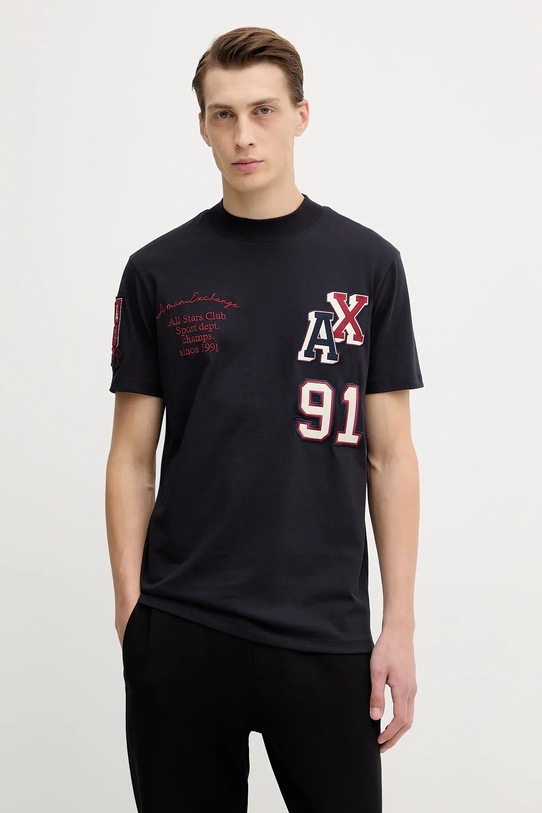 Armani Exchange t-shirt bawełniany regular granatowy XM001452.AF10361