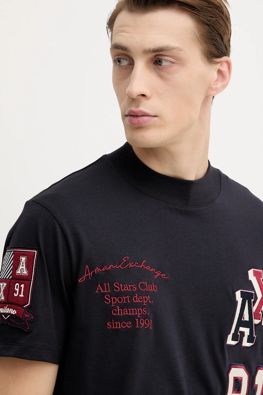 Armani Exchange t-shirt bawełniany granatowy XM001452.AF10361