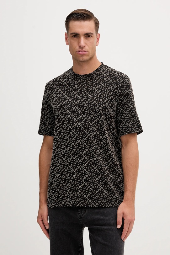Armani Exchange t-shirt bawełniany wzorzyste czarny XM001897.AF10356