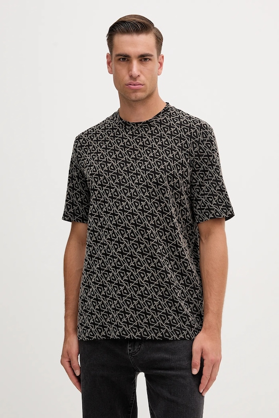 Памучна тениска Armani Exchange стандартна черен XM001897.AF10356