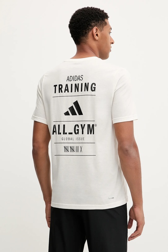 Odzież adidas Performance t-shirt treningowy Category Training Graphic JM8976 beżowy