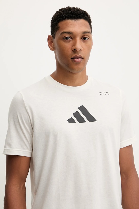 adidas Performance t-shirt treningowy Category Training Graphic beżowy JM8976