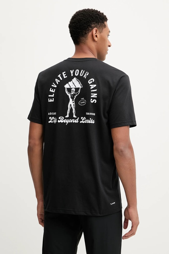 Odzież adidas Performance t-shirt treningowy TIE-INS JW3926 czarny