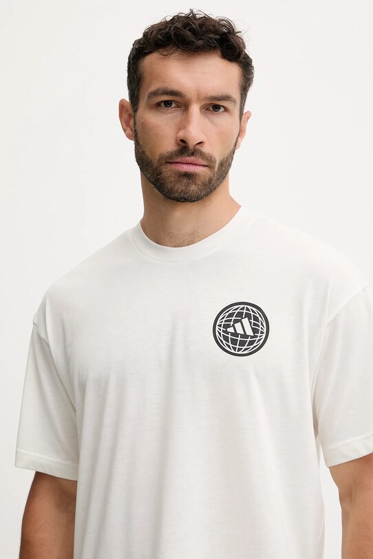 adidas Performance t-shirt treningowy WORKOUT ESSENTIALS PLUS beżowy KC5855