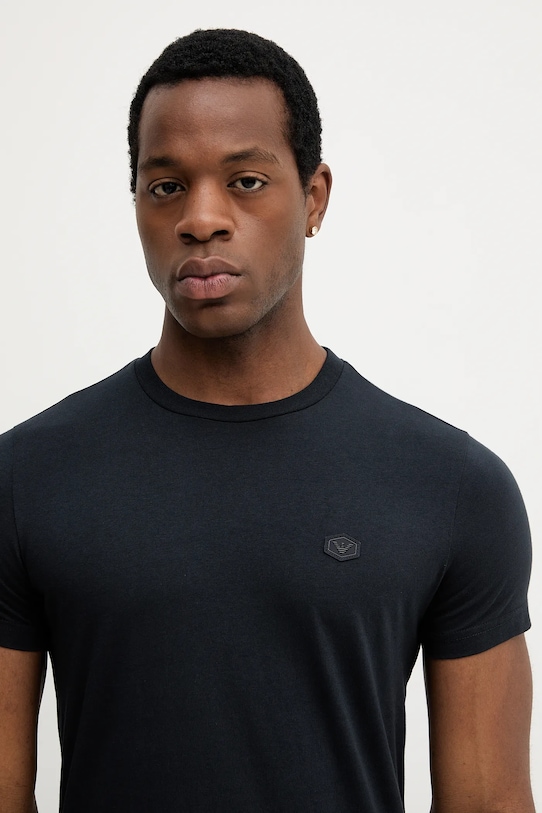 Odzież Emporio Armani t-shirt bawełniany 8N1TQ6.1JRGZ granatowy