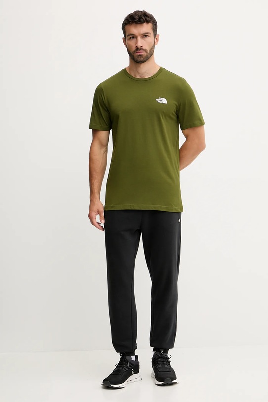 Kratka majica The North Face Simple Dome NF0A87NGBRI1 zelena AW25