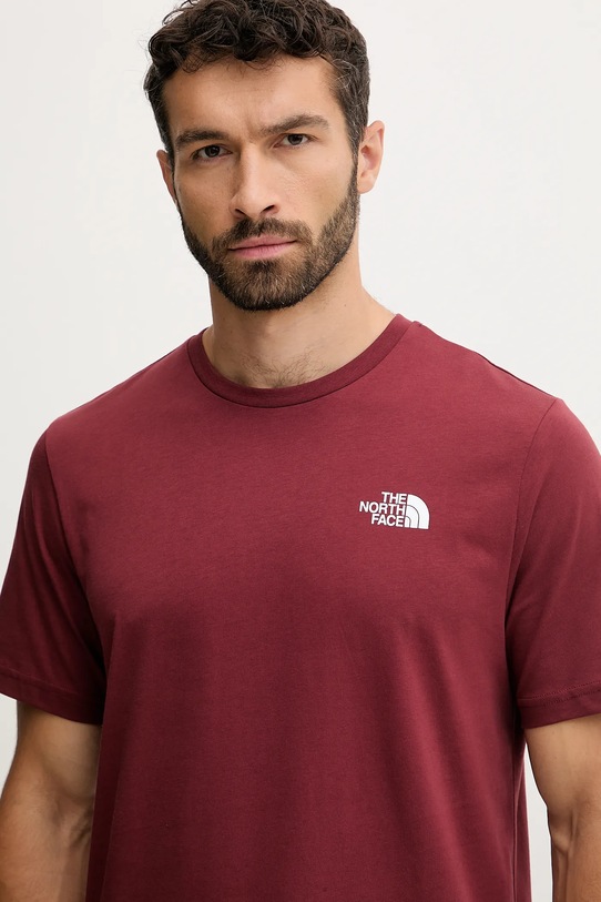 Bavlněné tričko The North Face Redbox burgundské NF0A87NPDO31