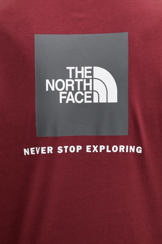 Bavlněné tričko The North Face Redbox NF0A87NPDO31 burgundské