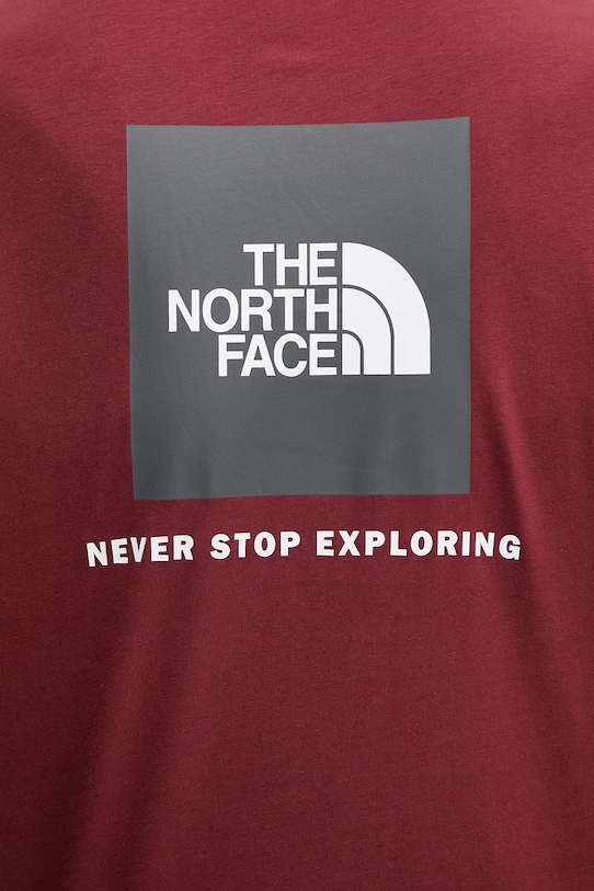 The North Face tricou din bumbac Redbox NF0A87NPDO31 burgundia