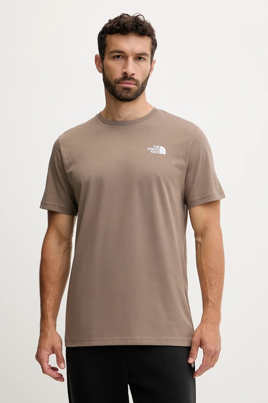 Ρούχα Βαμβακερό μπλουζάκι The North Face Redbox NF0A87NPE1Q1 καφέ