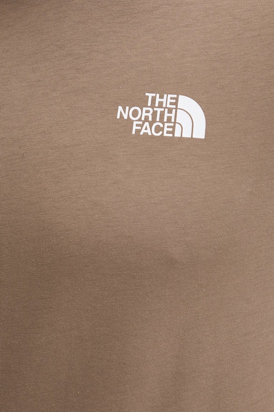 Βαμβακερό μπλουζάκι The North Face Redbox NF0A87NPE1Q1 καφέ