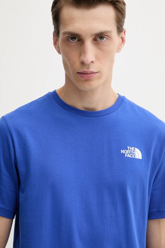 The North Face tricou din bumbac Redbox albastru NF0A87NPEF11