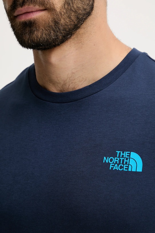 Bombažna kratka majica The North Face Redbox NF0A87NPI851 modra