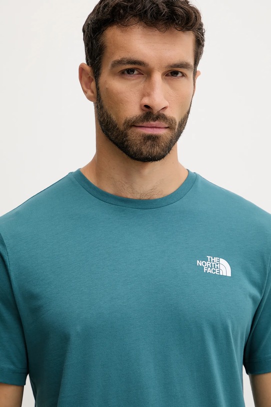 Βαμβακερό μπλουζάκι The North Face Redbox Celebration τιρκουάζ NF0A87NVBQ51