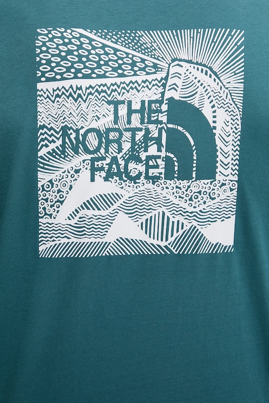 The North Face tricou din bumbac Redbox Celebration NF0A87NVBQ51 turcoaz
