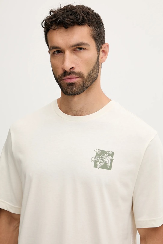 Bavlněné tričko The North Face Connect Relaxed béžová NF0A8E3YQLI1