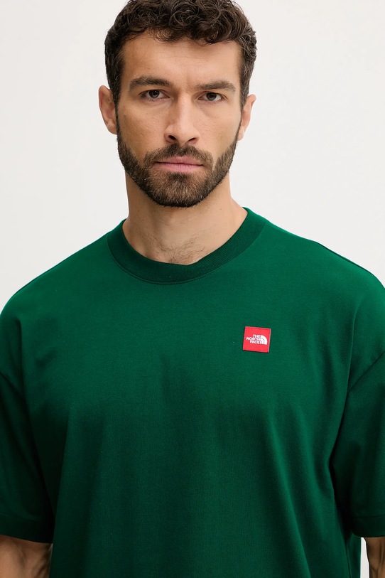 Βαμβακερό μπλουζάκι The North Face Redbox πράσινο NF0A8EG51KI1