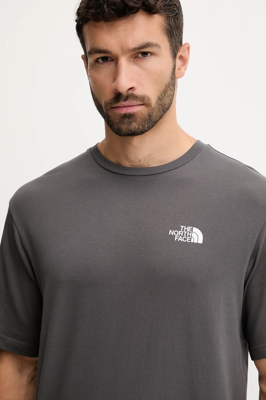 Bombažna kratka majica The North Face siva NF0A8F2GRHI1