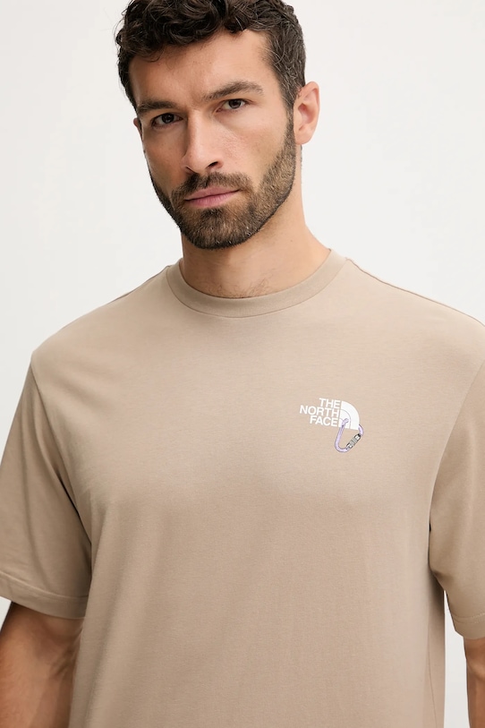 The North Face tricou din bumbac Explore Carabiner maro NF0A8F2HBOX1