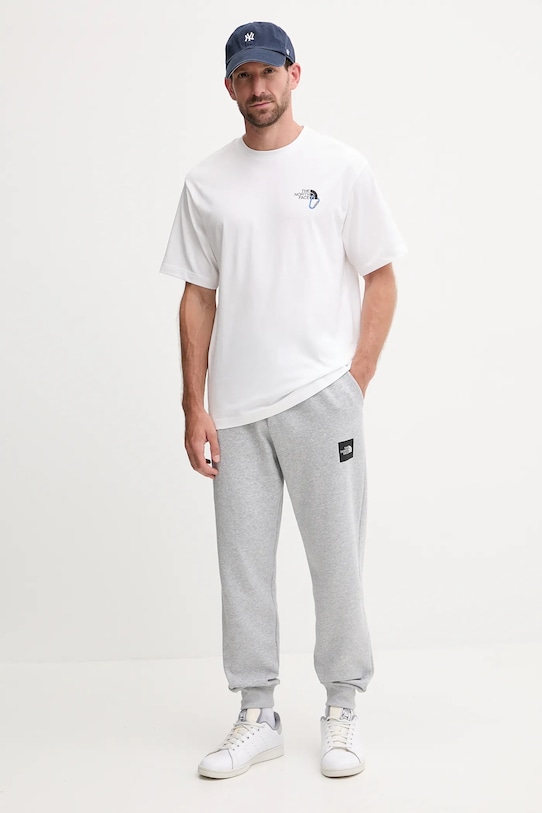 The North Face tricou din bumbac Explore Carabiner NF0A8F2HFN41 alb AW25