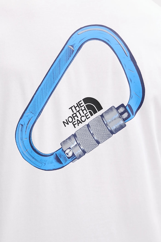 The North Face tricou din bumbac Explore Carabiner NF0A8F2HFN41 alb