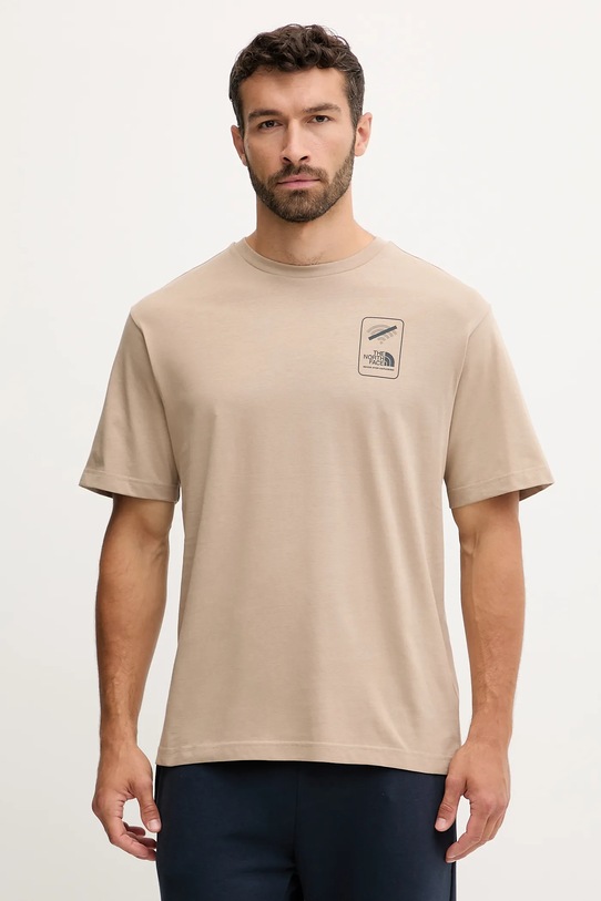 Ruházat The North Face pamut póló No Signal NF0A8F2MBOX1 bézs