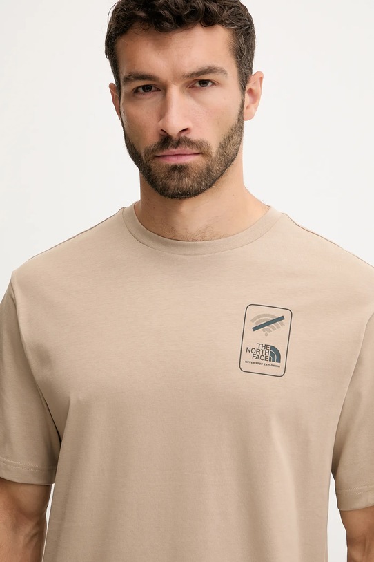 The North Face pamut póló No Signal bézs NF0A8F2MBOX1