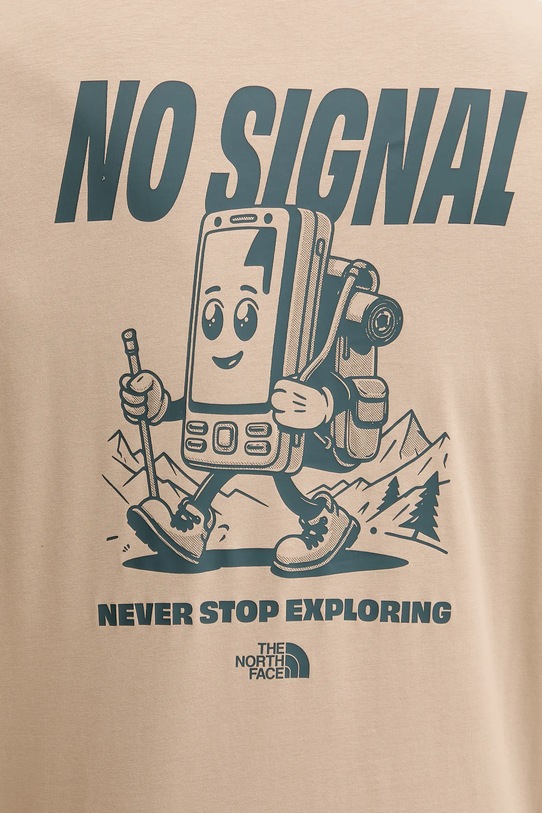 The North Face pamut póló No Signal NF0A8F2MBOX1 bézs
