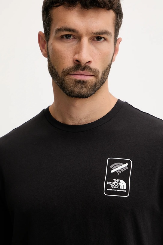 The North Face tricou din bumbac No Signal negru NF0A8F2MJK31