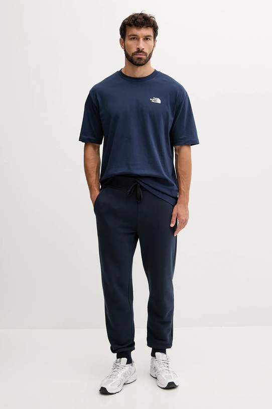 The North Face tricou din bumbac Essential NF0A87NR8K21 bleumarin AW25