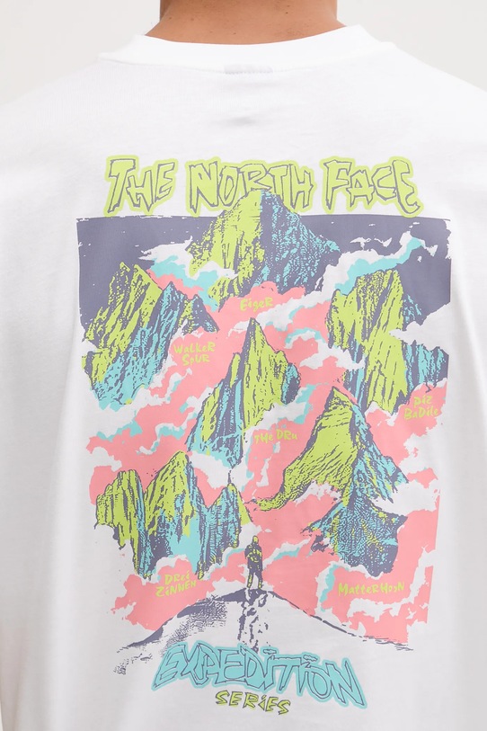The North Face t-shirt bawełniany Expedition Celebration NF0A8E3CFN41 biały