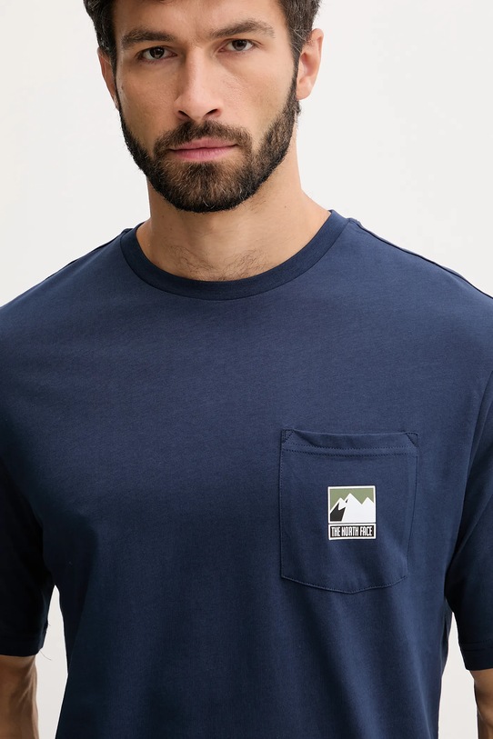 The North Face t-shirt bawełniany granatowy NF0A8E3M8K21