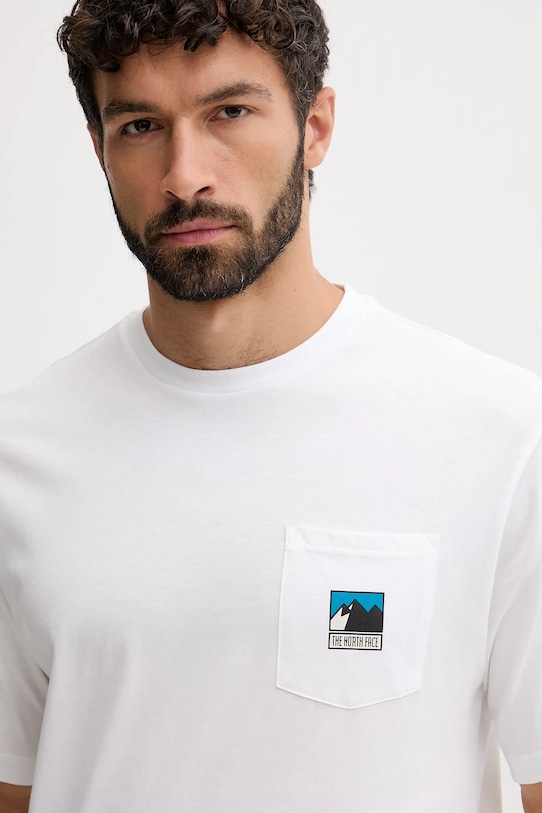 The North Face tricou din bumbac alb NF0A8E3MFN41