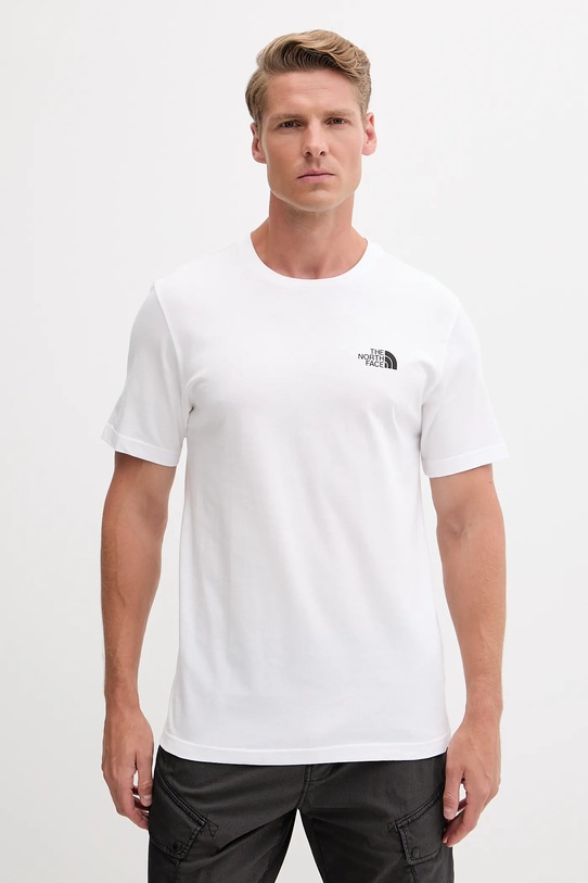 The North Face t-shirt bawełniany Mountain Sketch nadruk biały NF0A8EE8FN41