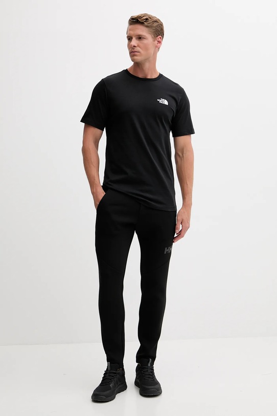 Bombažna kratka majica The North Face Mountain Sketch NF0A8EE8JK31 črna AW25