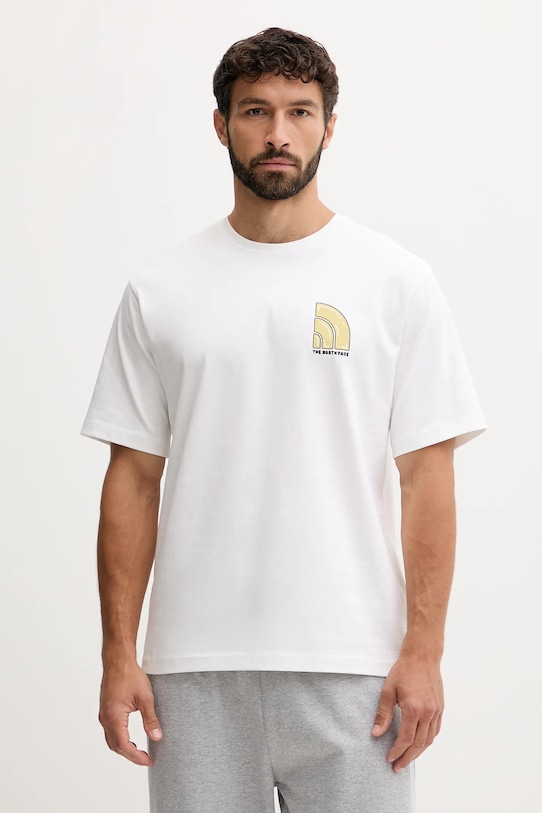 The North Face tricou din bumbac print bej NF0A8F2RFN41