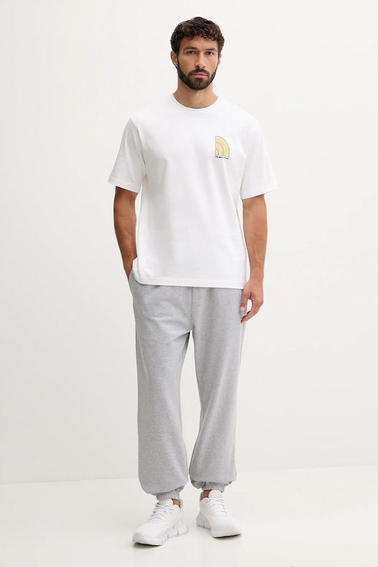 The North Face t-shirt bawełniany NF0A8F2RFN41 beżowy AW25