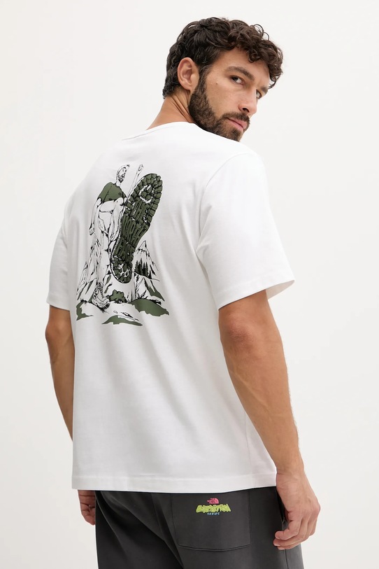 Βαμβακερό μπλουζάκι The North Face στάμπα λευκό NF0A8F2TFN41