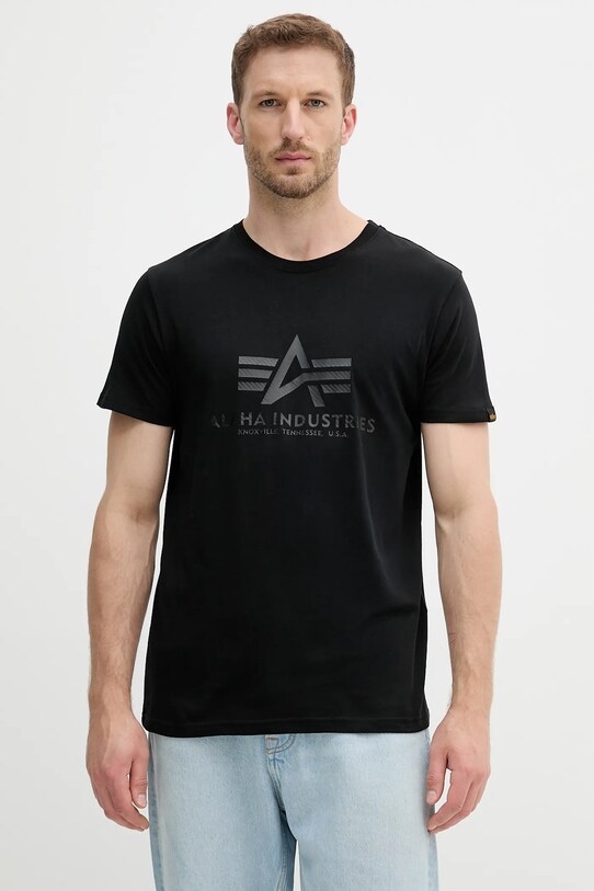 Alpha Industries t-shirt bawełniany nadruk czarny 100501CB.515