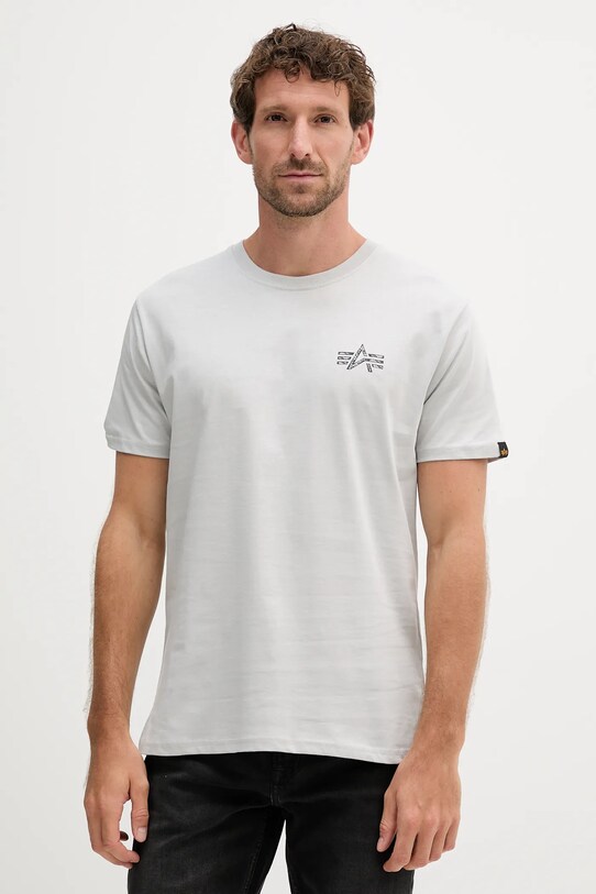 Odzież Alpha Industries t-shirt bawełniany 148516.666 szary
