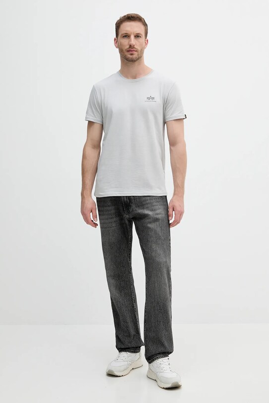 Alpha Industries t-shirt bawełniany 188505.666 szary AW25