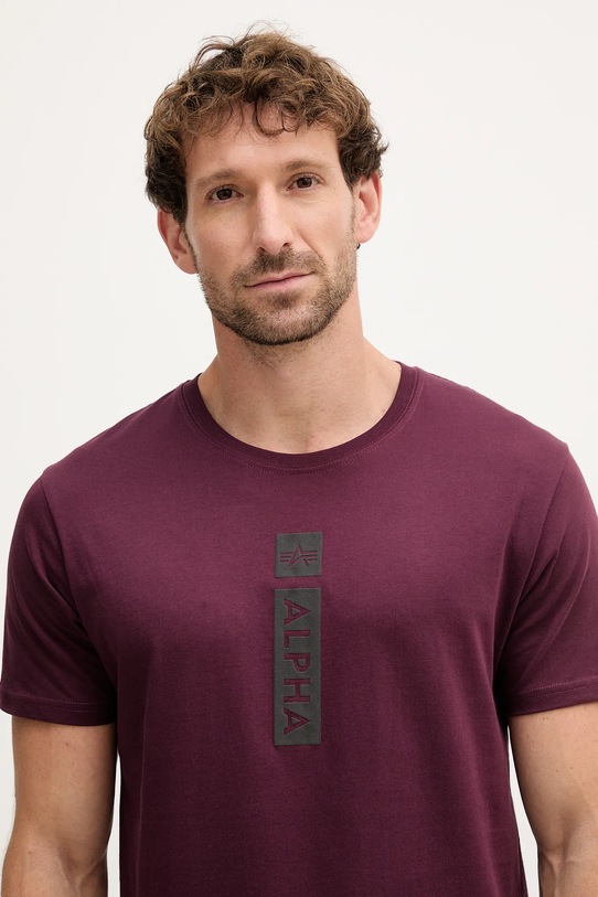 Alpha Industries t-shirt bawełniany bordowy 146509.608