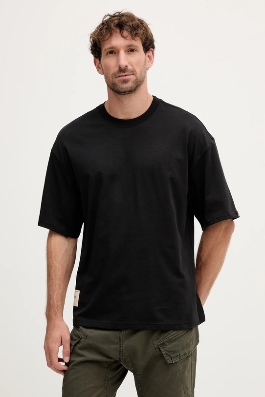 Alpha Industries t-shirt bawełniany bawełna czarny 156550.03