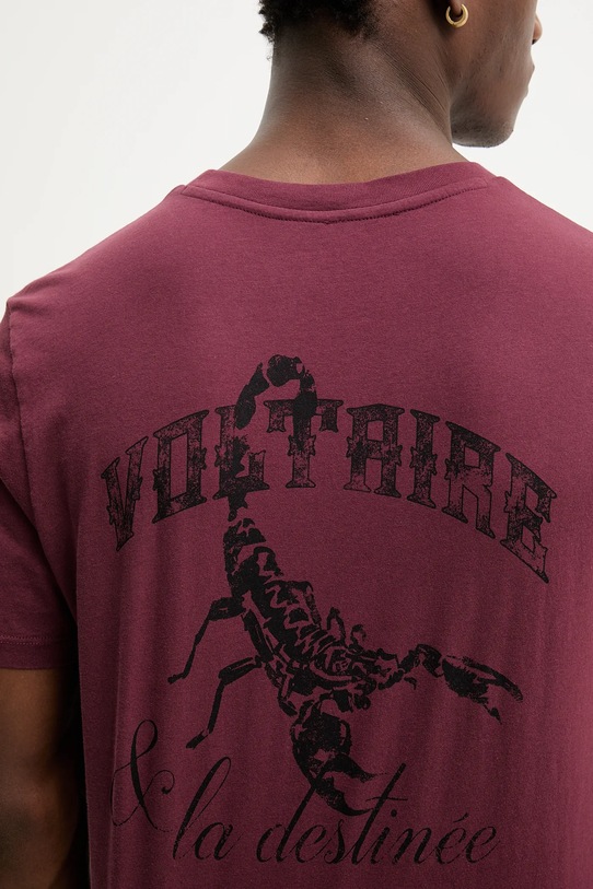 ZADIG&VOLTAIRE t-shirt bawełniany JMTS01741 bordowy