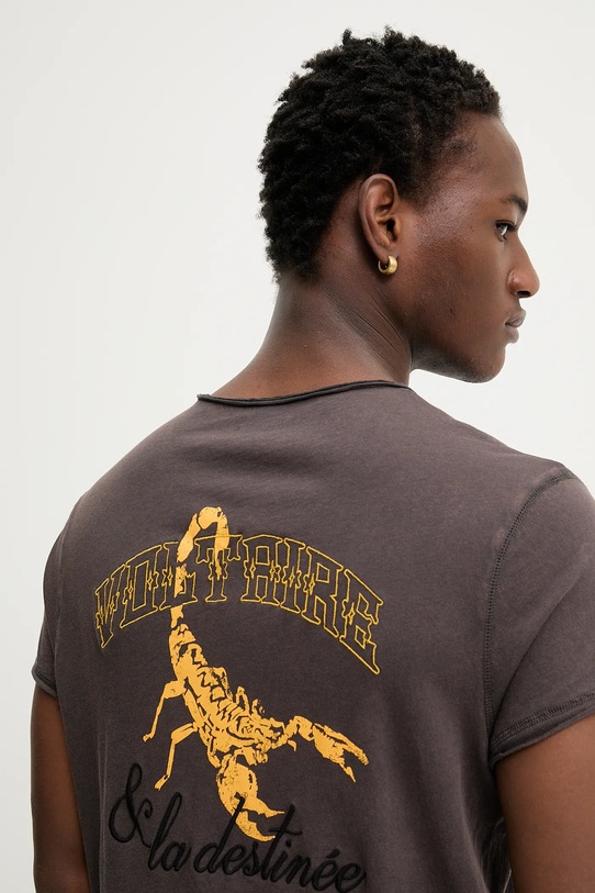 ZADIG&VOLTAIRE t-shirt bawełniany brązowy JMTN01639