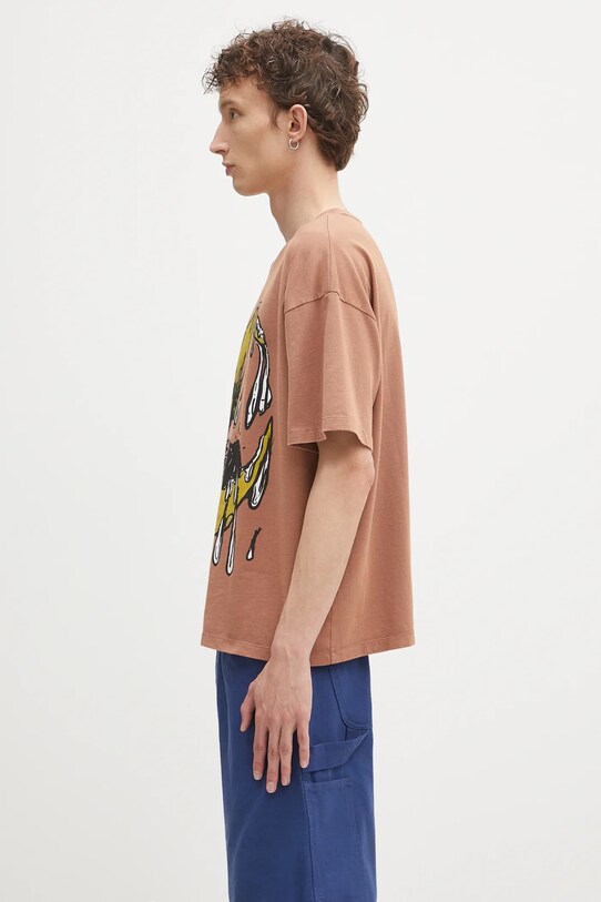 Sky High Farm t-shirt bawełniany Eri SHF07T032 brązowy AW25