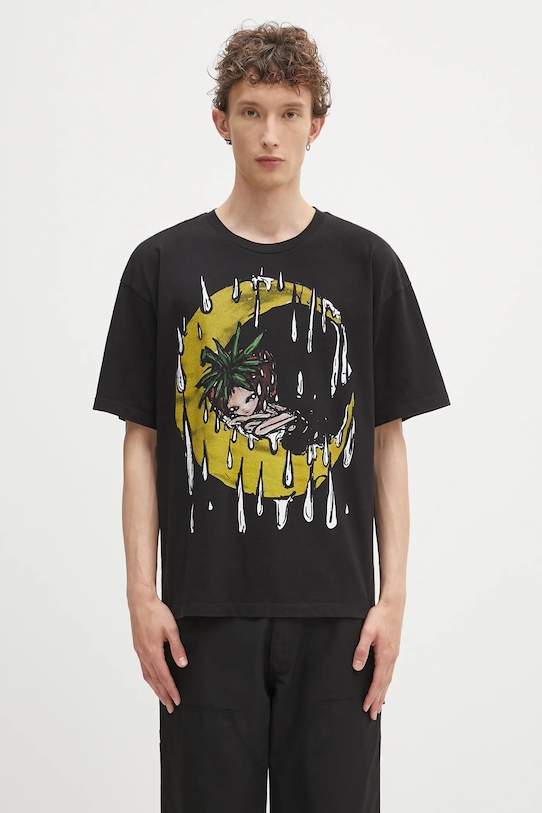 Pamučna majica Sky High Farm Eri relaxed crna SHF07T032