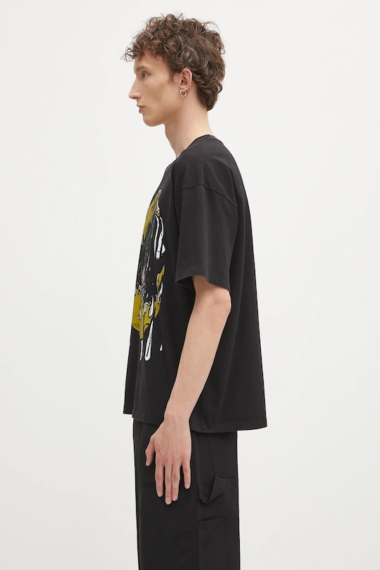 Pamučna majica Sky High Farm Eri SHF07T032 crna AW25